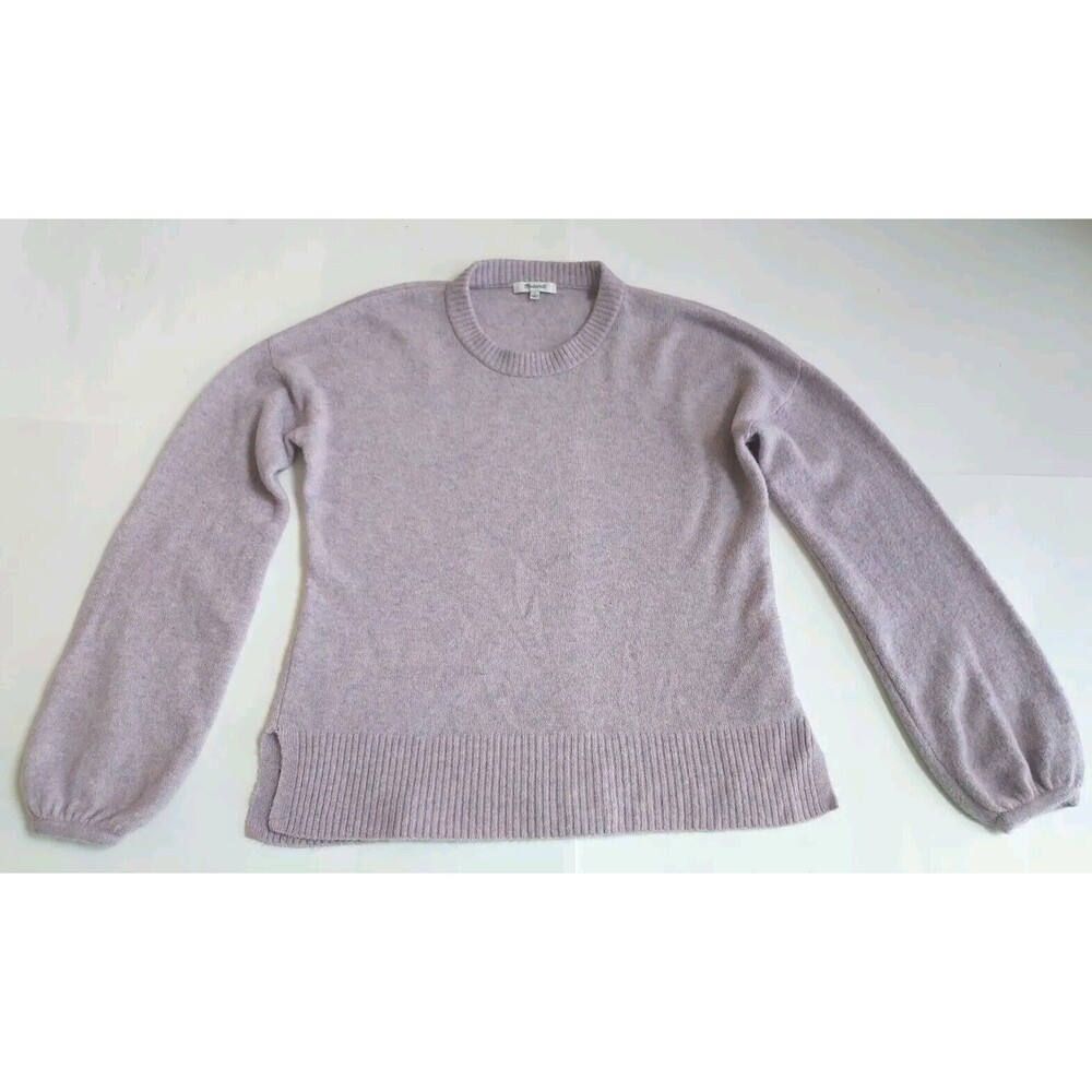 Ladies Madewell Payton Lavender Puff Sleeve Coziest Yarn Pullover Sweater Size S